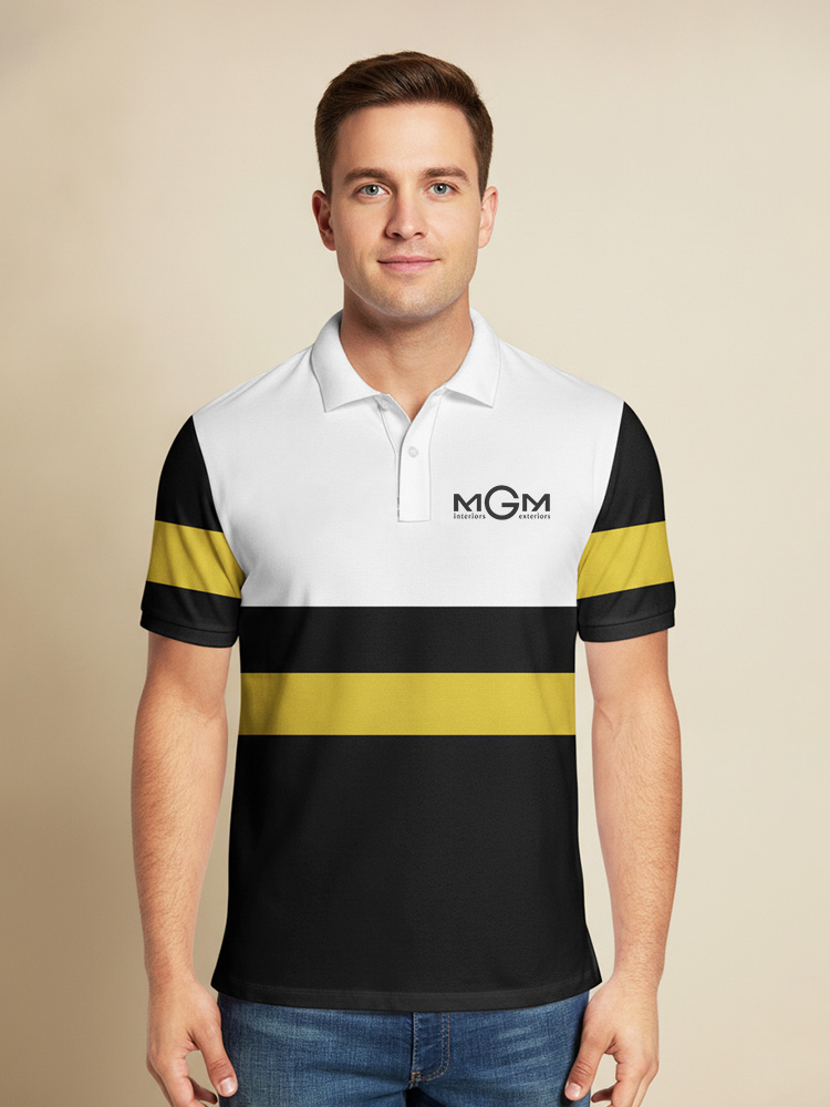 Yellow Polo T shirt printing Dubai