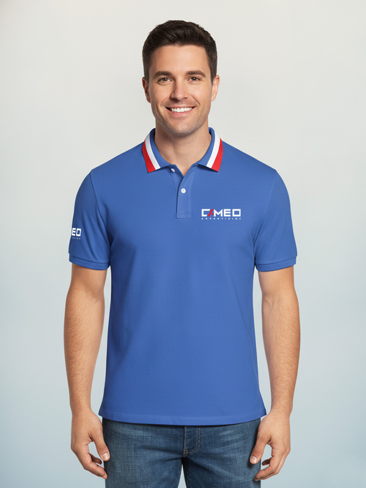Blue Polo T shirt printing Dubai