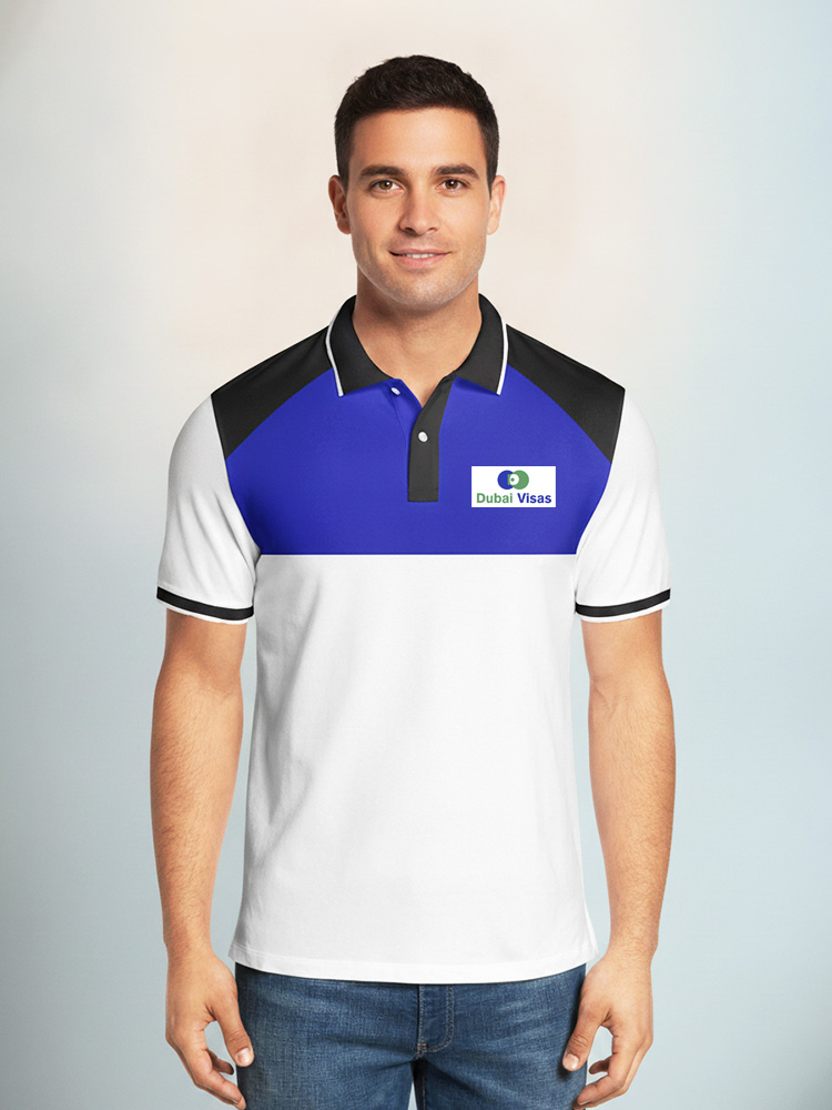 Blue color Polo T shirt printing Dubai